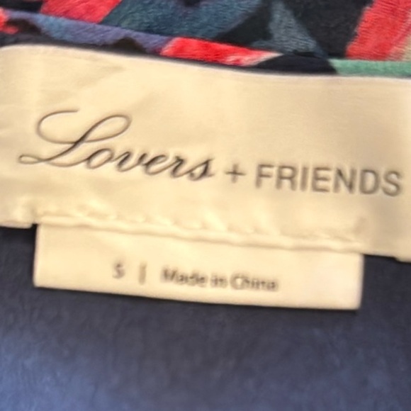 Lovers + Friends Darcy Rose Garden Blue Multi Floral Maxi Dress with Slit Size S - Picture 9 of 13